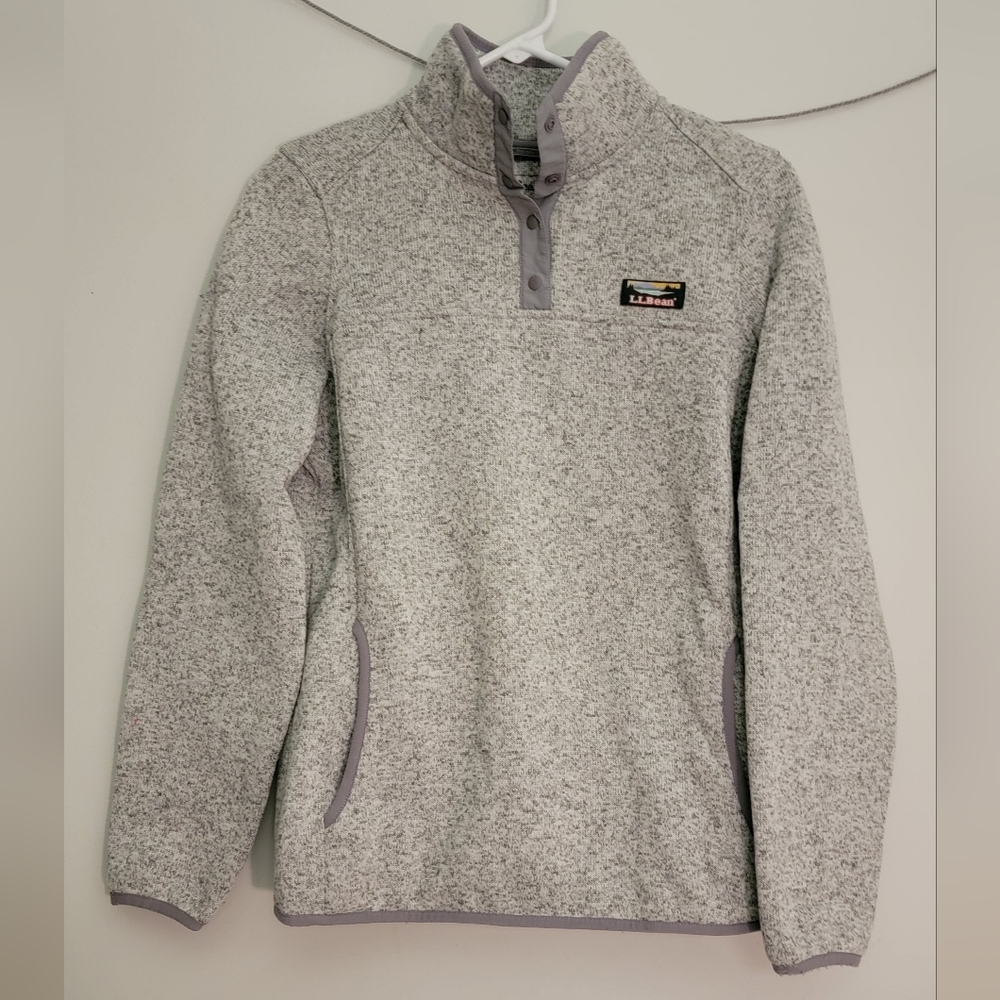 L.L.Bean Womens Gray Quarter Zip Size XS